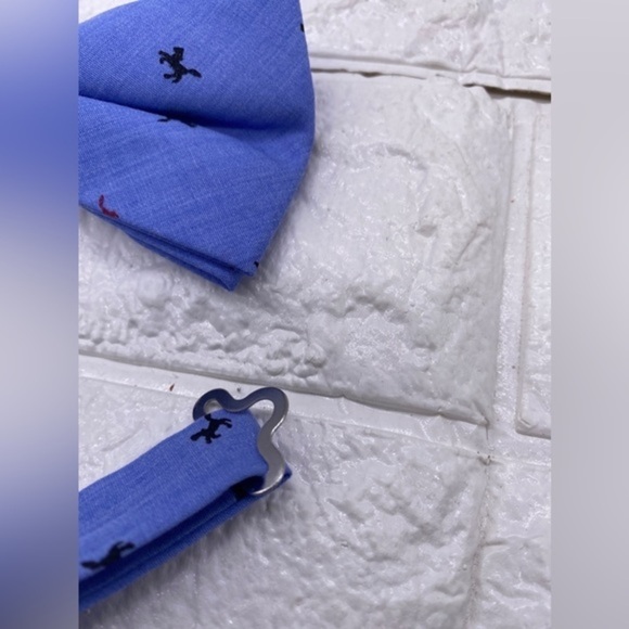 Skinny Tie Madness - Men’s Bow Tie Blue Multicolor Animal Print SKM858 - Picture 4 of 7